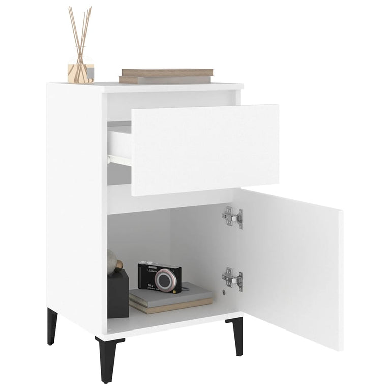 Nachtkastjes 2 st 40x35x70 cm wit MeubelReus