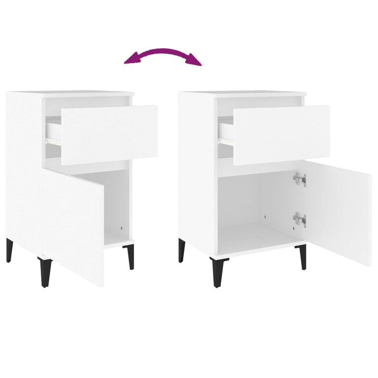 Nachtkastjes 2 st 40x35x70 cm wit MeubelReus