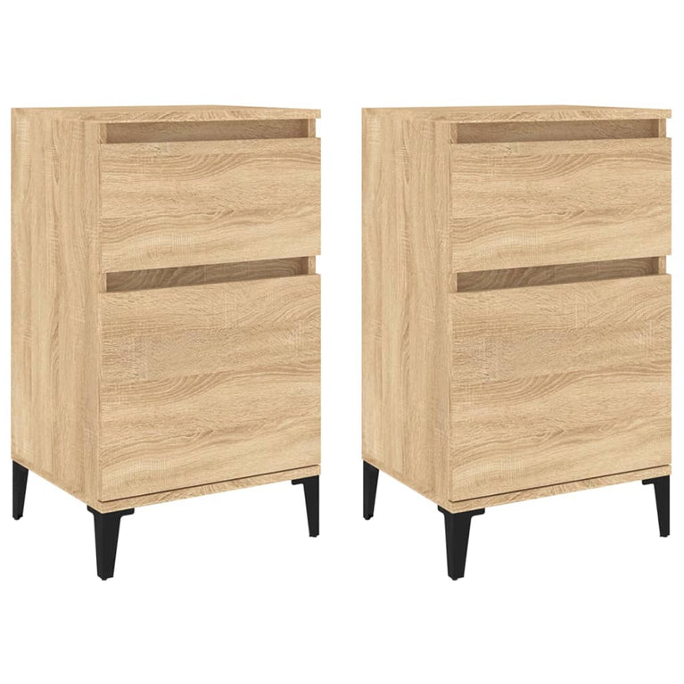 Nachtkastjes 2 st 40x35x70 cm bewerkt hout sonoma eikenkleurig MeubelReus