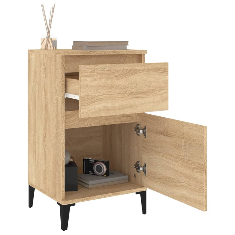Nachtkastjes 2 st 40x35x70 cm bewerkt hout sonoma eikenkleurig MeubelReus