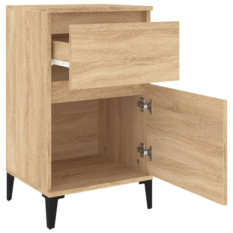 Nachtkastjes 2 st 40x35x70 cm bewerkt hout sonoma eikenkleurig MeubelReus