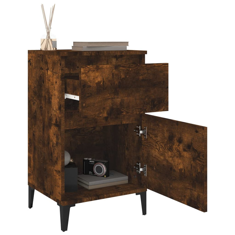 Nachtkastjes 2 st 40x35x70 cm gerookt eikenkleurig MeubelReus