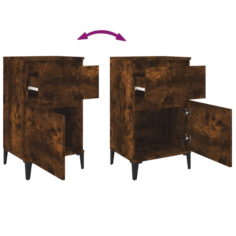 Nachtkastjes 2 st 40x35x70 cm gerookt eikenkleurig MeubelReus