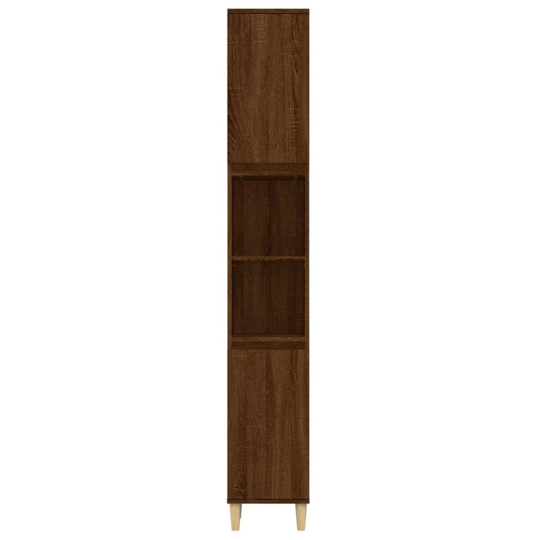 Badkamerkast 30x30x190 cm bewerkt hout bruin eikenkleur MeubelReus