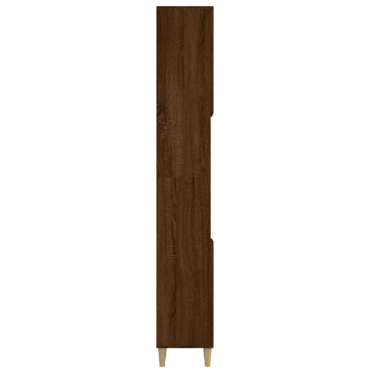 Badkamerkast 30x30x190 cm bewerkt hout bruin eikenkleur MeubelReus