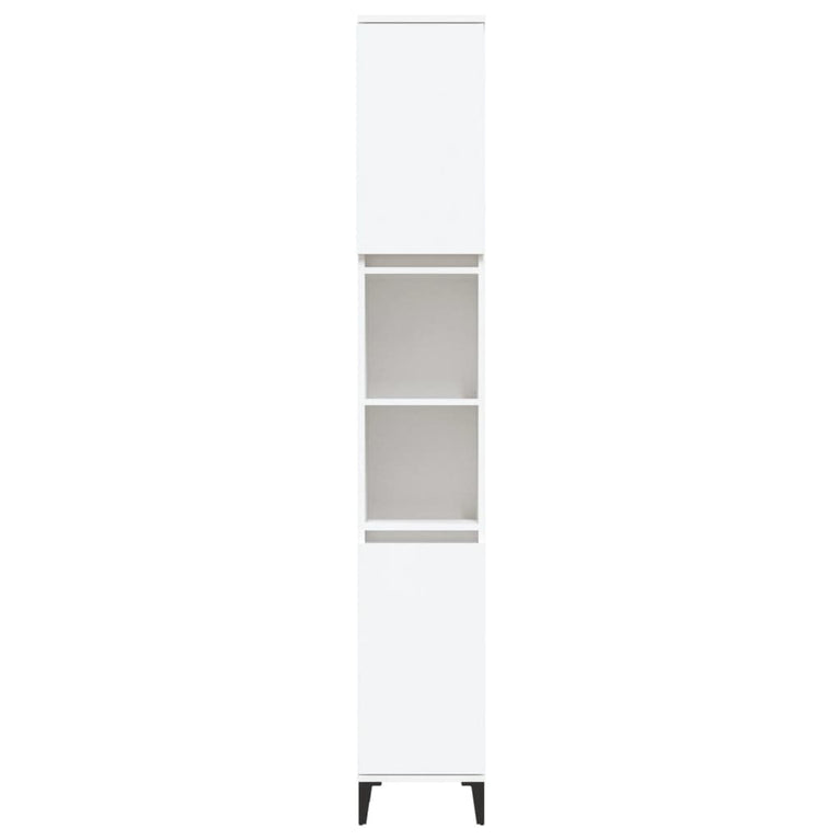 Badkamerkast 30x30x190 cm bewerkt hout wit MeubelReus