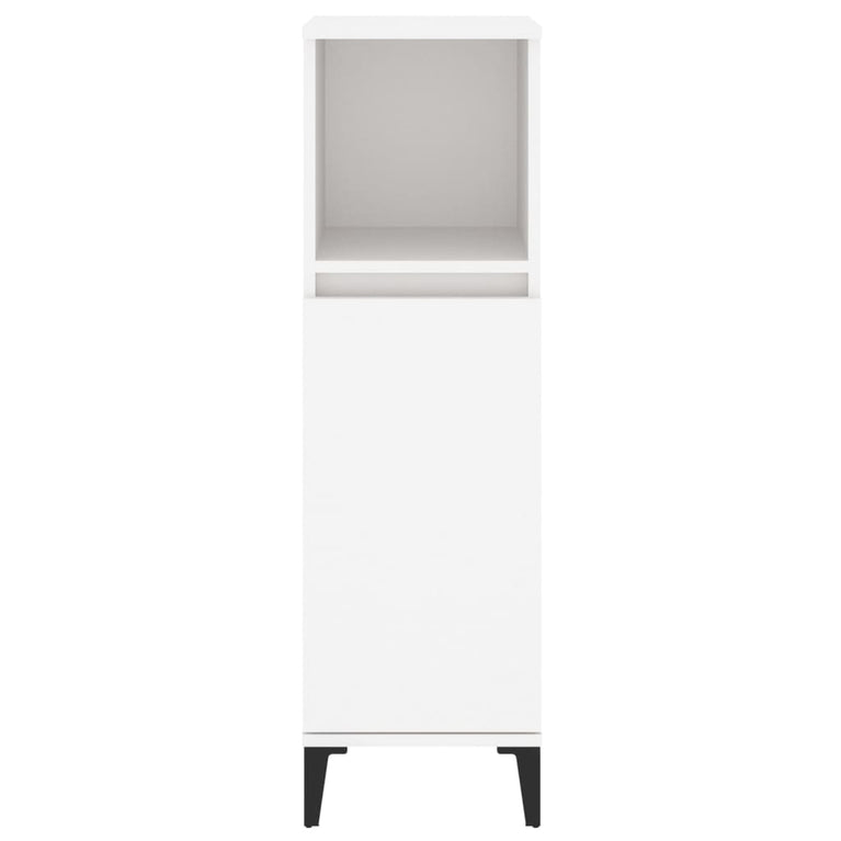 Badkamerkast 30x30x100 cm bewerkt hout wit MeubelReus