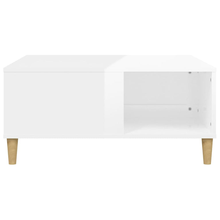 Salontafel 80x80x36,5 cm bewerkt hout hoogglans wit MeubelReus