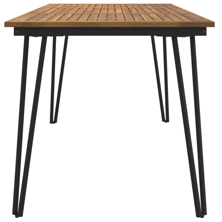 Tuintafel met haarspeldpoten 140x80x75 cm massief acaciahout MeubelReus