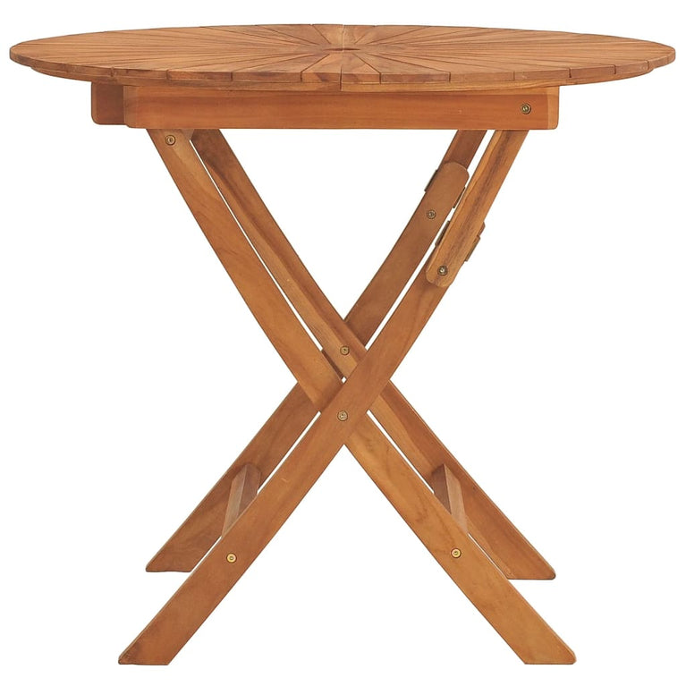 Tuintafel inklapbaar Ø 85x75 cm massief teakhout MeubelReus