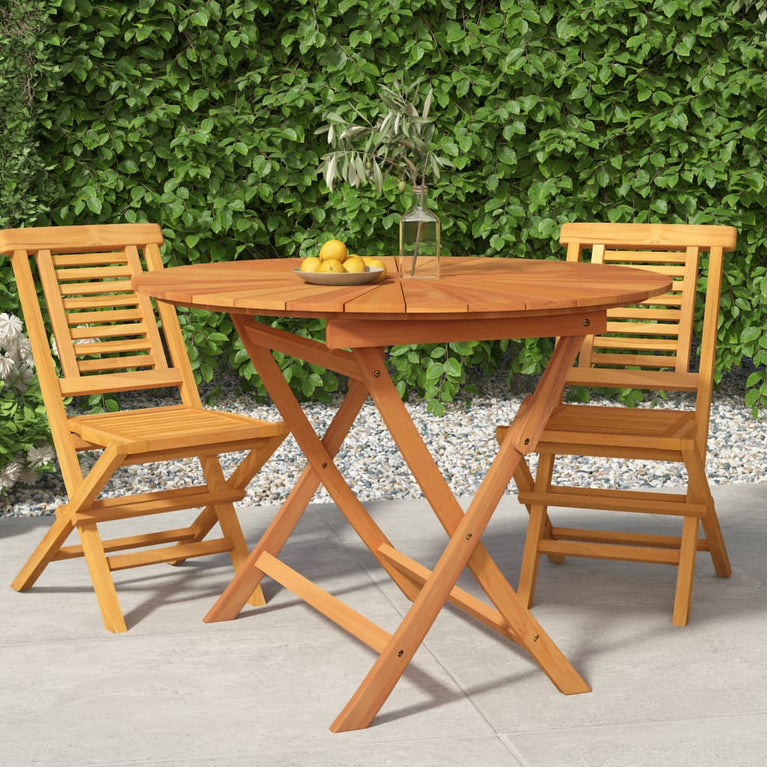 Tuintafel inklapbaar Ø 85x75 cm massief teakhout MeubelReus