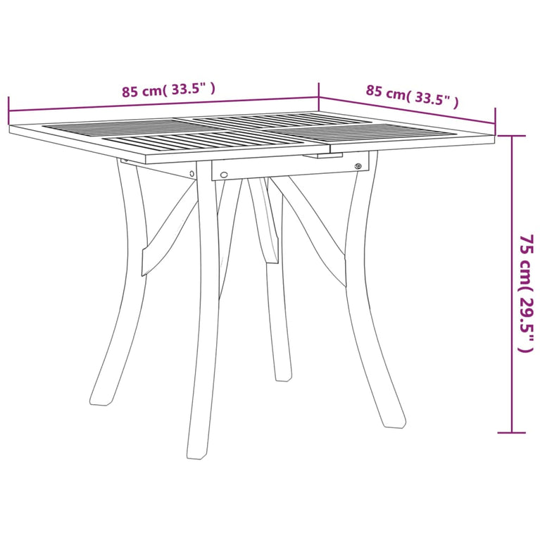 Tuintafel 85x85x75 cm massief acaciahout MeubelReus