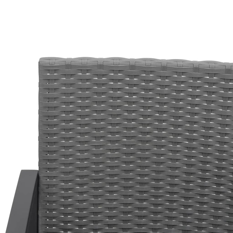 5-delige Tuinset met kussens polypropeen rattan donkergrijs MeubelReus