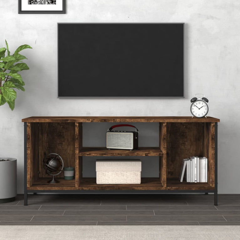 Tv-meubel 102x35x45 cm bewerkt hout gerookt eikenkleurig MeubelReus