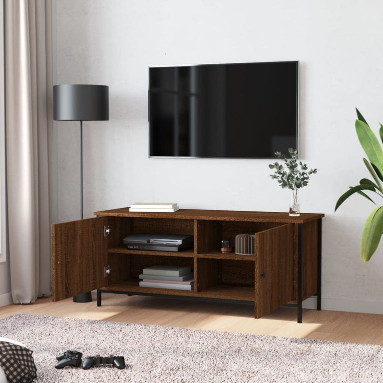 Tv-meubel 102x35x45 cm bewerkt hout sonoma eikenkleurig MeubelReus