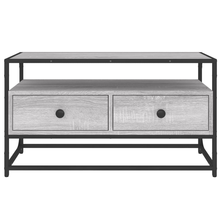 Tv-meubel 80x35x45 cm bewerkt hout grijs sonoma eikenkleurig MeubelReus