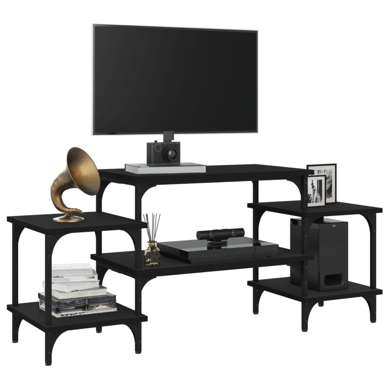 Tv-meubel 117x35x52 cm bewerkt hout zwart MeubelReus