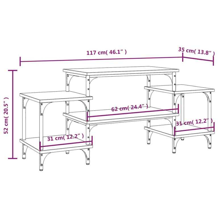 Tv-meubel 117x35x52 cm bewerkt hout zwart MeubelReus