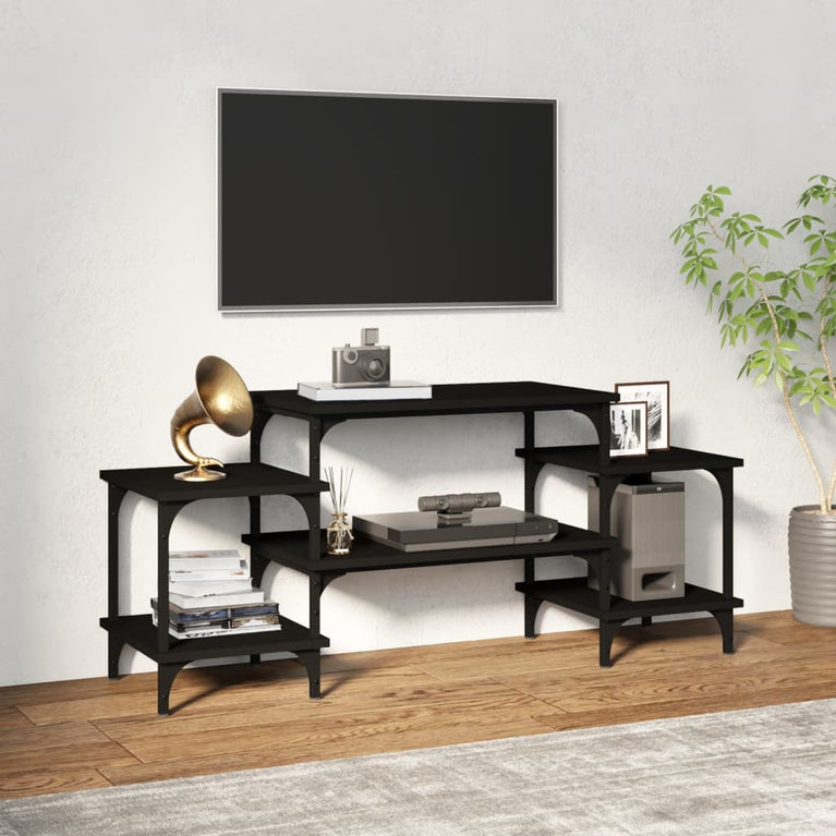 Tv-meubel 117x35x52 cm bewerkt hout zwart MeubelReus