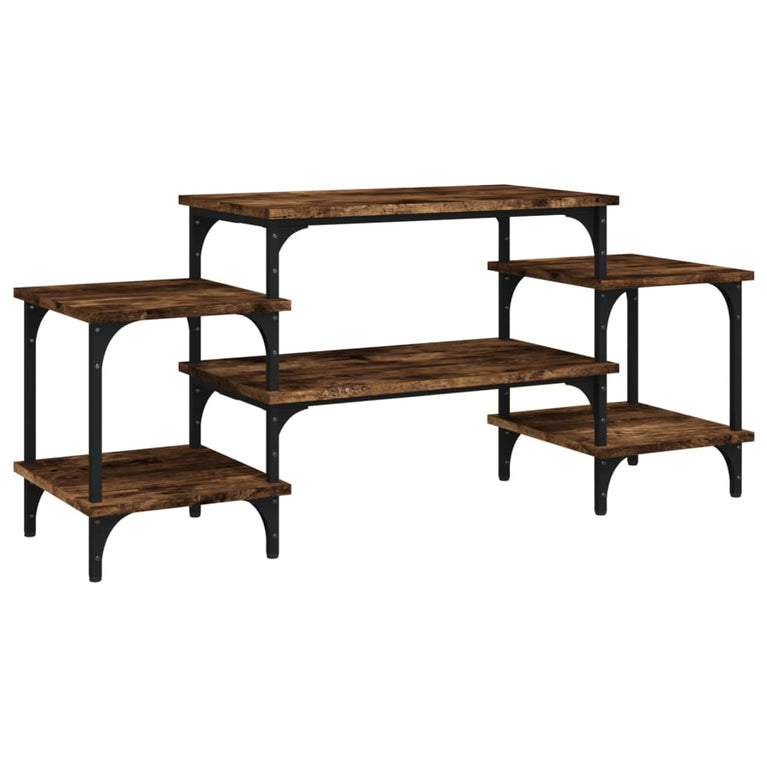 Tv-meubel 117x35x52 cm bewerkt hout gerookt eikenkleurig MeubelReus