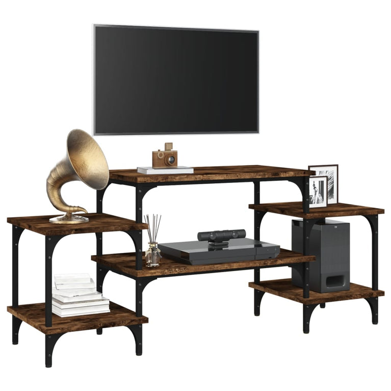Tv-meubel 117x35x52 cm bewerkt hout gerookt eikenkleurig MeubelReus