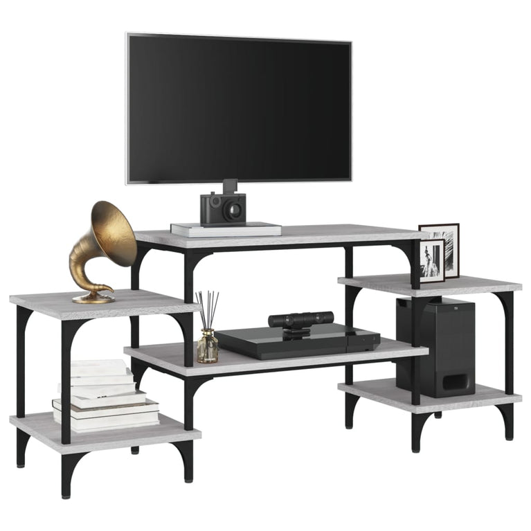 Tv-meubel 117x35x52 cm bewerkt hout grijs sonoma eikenkleurig MeubelReus