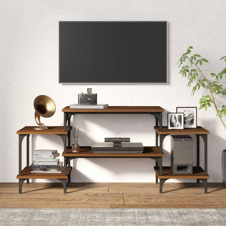 Tv-meubel 117x35x52 cm bewerkt hout bruin eikenkleur MeubelReus
