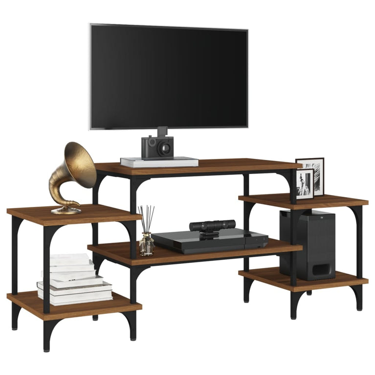Tv-meubel 117x35x52 cm bewerkt hout bruin eikenkleur MeubelReus