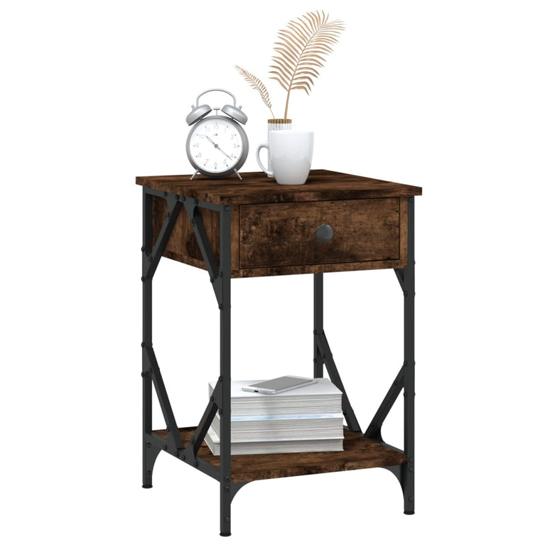 Nachtkastjes 2 st 40x42x60 cm bewerkt hout gerookt eikenkleurig MeubelReus