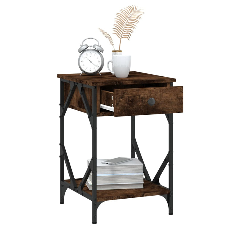 Nachtkastjes 2 st 40x42x60 cm bewerkt hout gerookt eikenkleurig MeubelReus