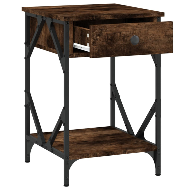 Nachtkastjes 2 st 40x42x60 cm bewerkt hout gerookt eikenkleurig MeubelReus