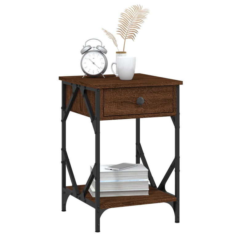 Nachtkastjes 2 st 40x42x60 cm bewerkt hout bruin eikenkleur MeubelReus