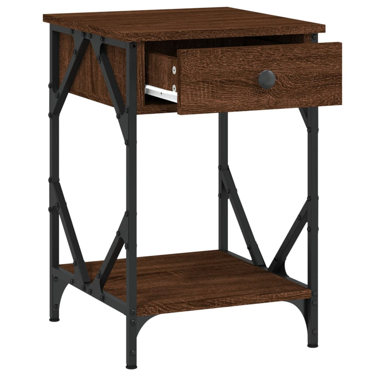 Nachtkastjes 2 st 40x42x60 cm bewerkt hout bruin eikenkleur MeubelReus