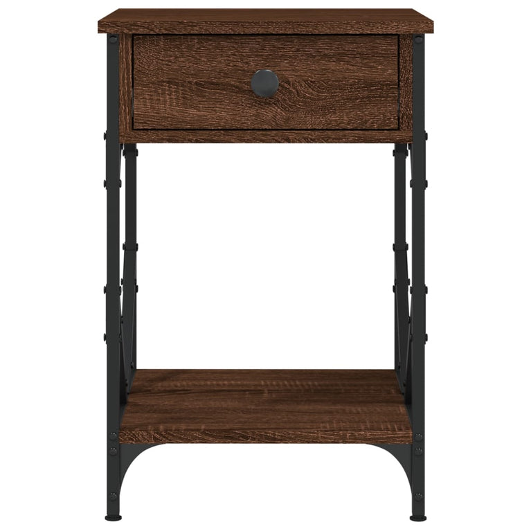 Nachtkastjes 2 st 40x42x60 cm bewerkt hout bruin eikenkleur MeubelReus