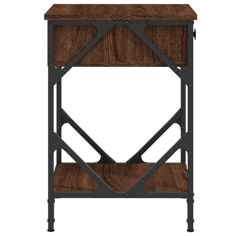 Nachtkastjes 2 st 40x42x60 cm bewerkt hout bruin eikenkleur MeubelReus