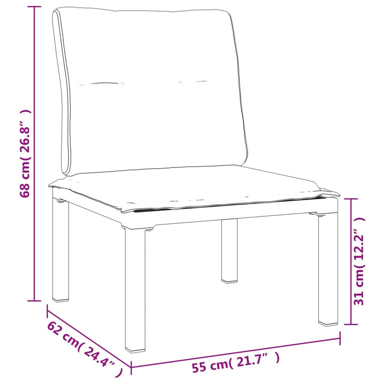 3-delige Loungeset met kussens poly rattan zwart en grijs MeubelReus