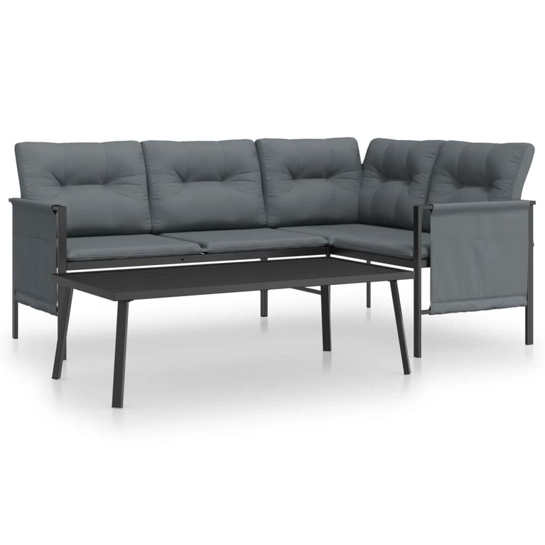 2-delige Loungeset staal antracietkleurig MeubelReus