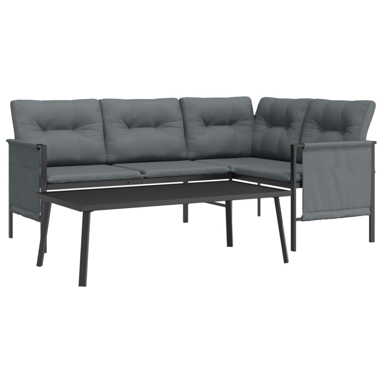 2-delige Loungeset staal antracietkleurig MeubelReus