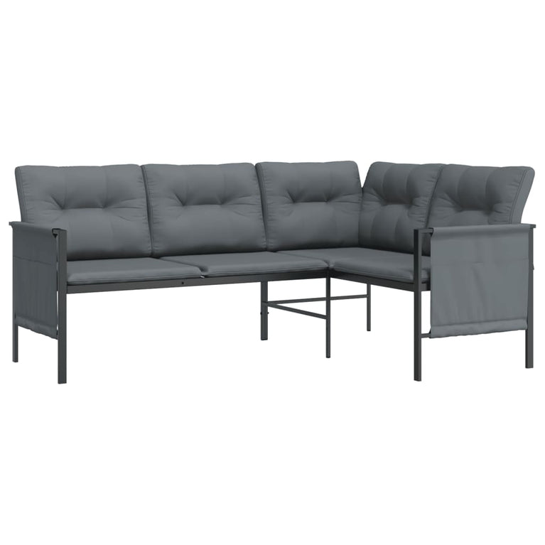 2-delige Loungeset staal antracietkleurig MeubelReus