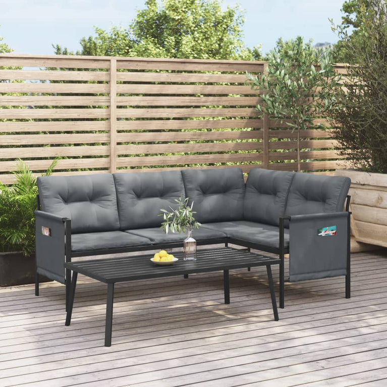 2-delige Loungeset staal antracietkleurig MeubelReus