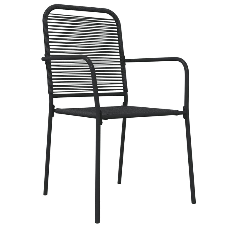 7-delige Tuinset katoenen touw en staal zwart MeubelReus