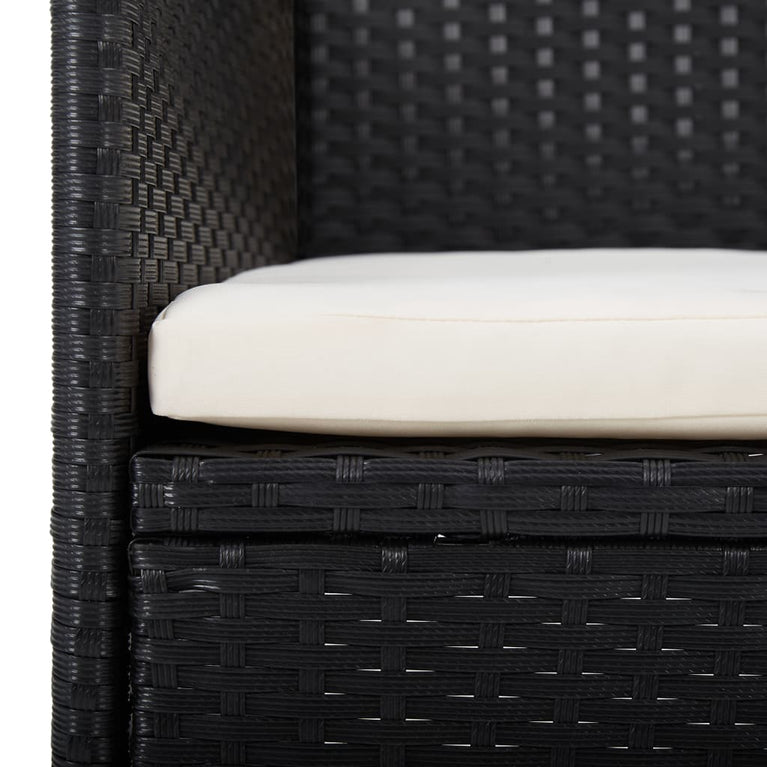 7-delige Tuinset met kussens zwart MeubelReus