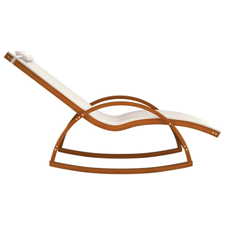 Schommelstoel textileen en massief populierenhout wit MeubelReus