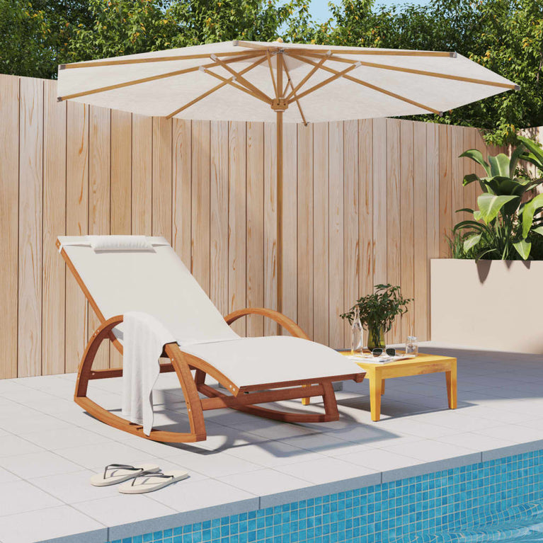 Schommelstoel textileen en massief populierenhout wit MeubelReus