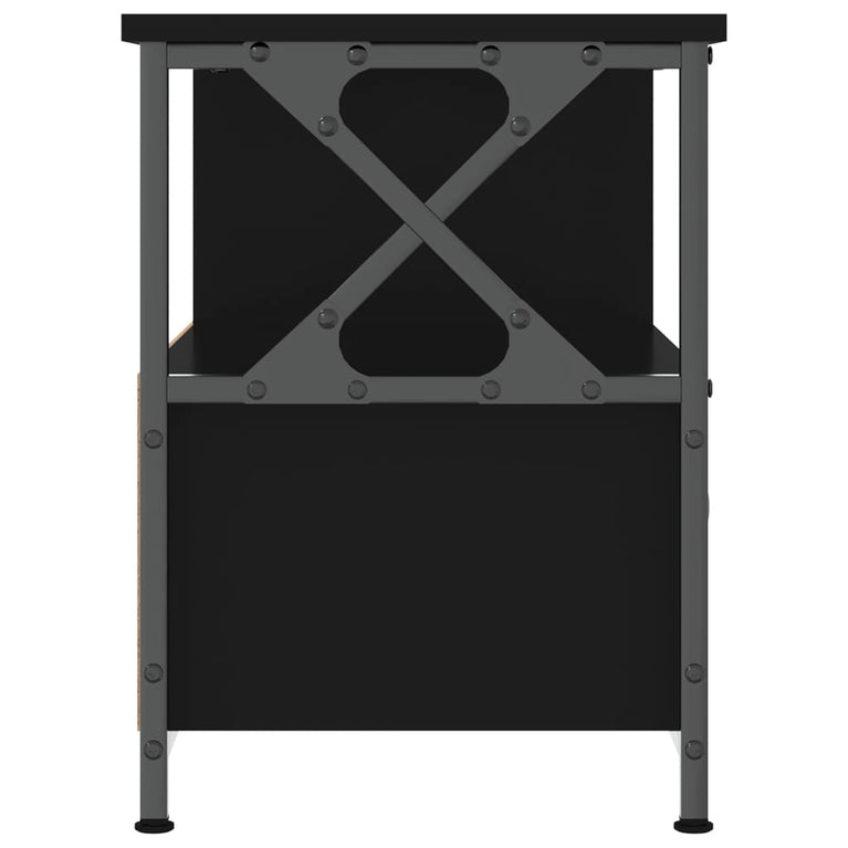 Tv-meubel 90x33x45 cm bewerkt hout en ijzer zwart MeubelReus