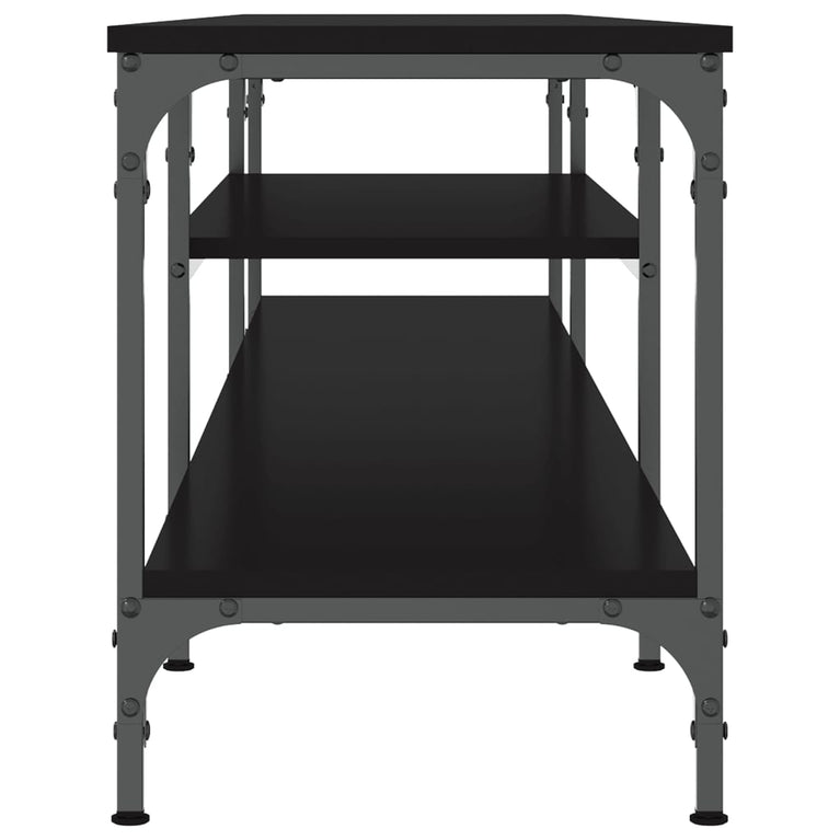 Tv-meubel 201x35x45 cm bewerkt hout en ijzer zwart MeubelReus