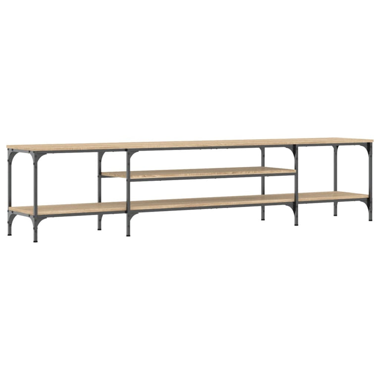 Tv-meubel 201x35x45 cm bewerkt hout en ijzer sonoma eikenkleur MeubelReus