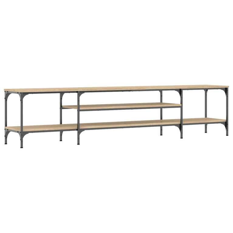Tv-meubel 201x35x45 cm bewerkt hout en ijzer sonoma eikenkleur MeubelReus