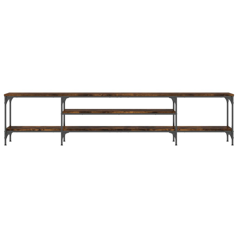 Tv-meubel 201x35x45 cm bewerkt hout en ijzer gerookt eikenkleur MeubelReus