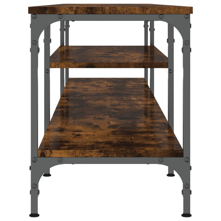 Tv-meubel 201x35x45 cm bewerkt hout en ijzer gerookt eikenkleur MeubelReus